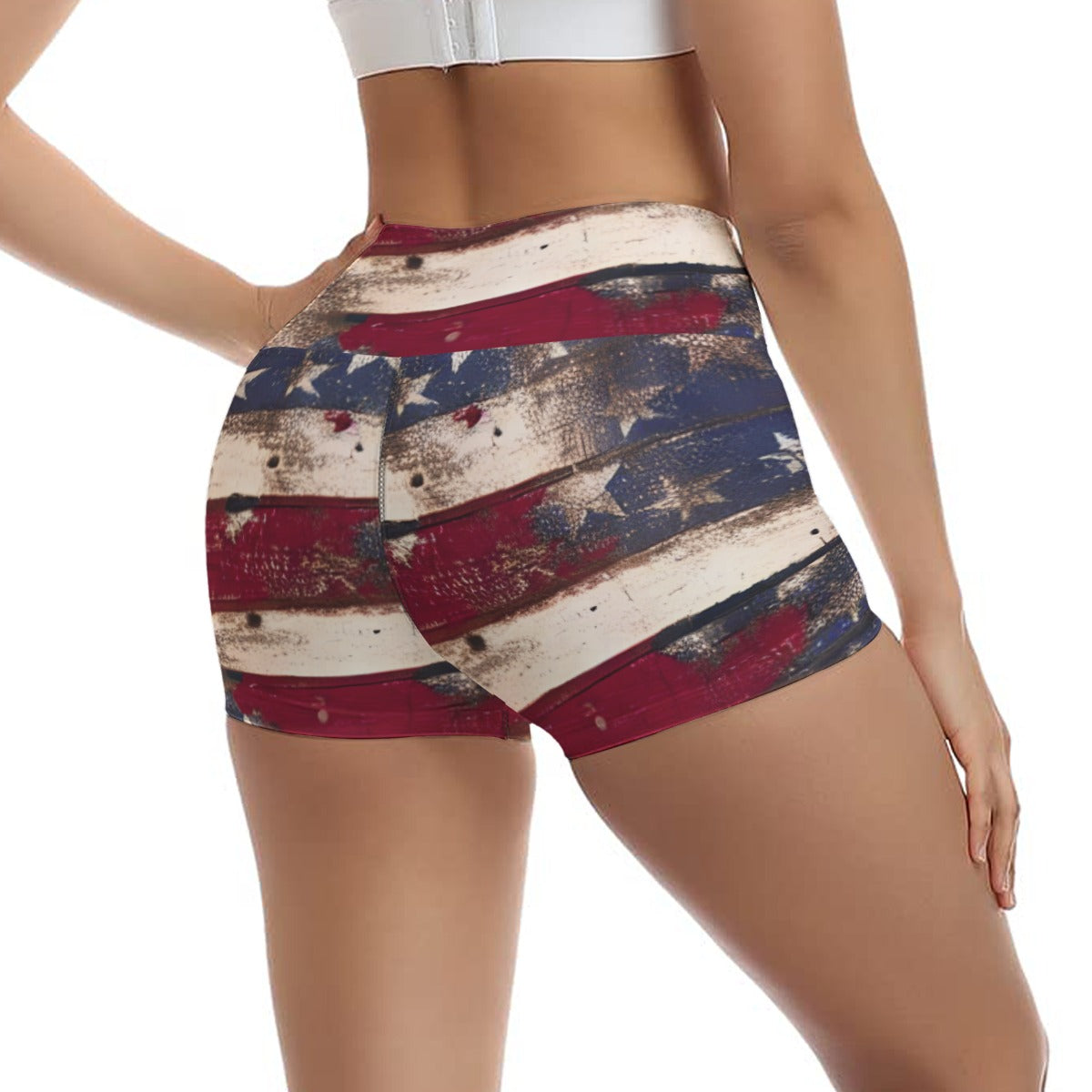 The Red White And Blue Ultra-Short Yoga Shorts