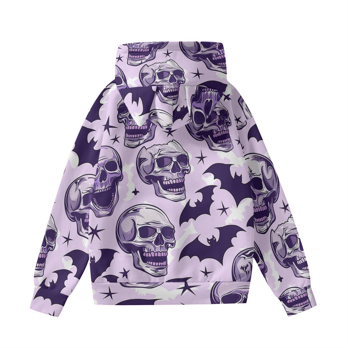 Laughing Skulls And Bat Hoodie With Cat Ears