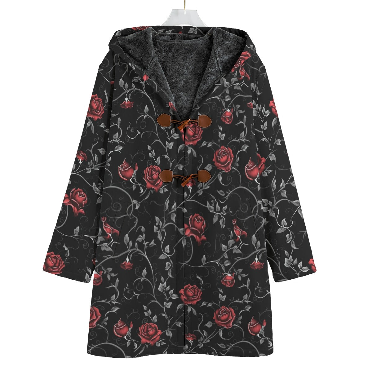 Wilting Roses Button Fleece Windbreaker