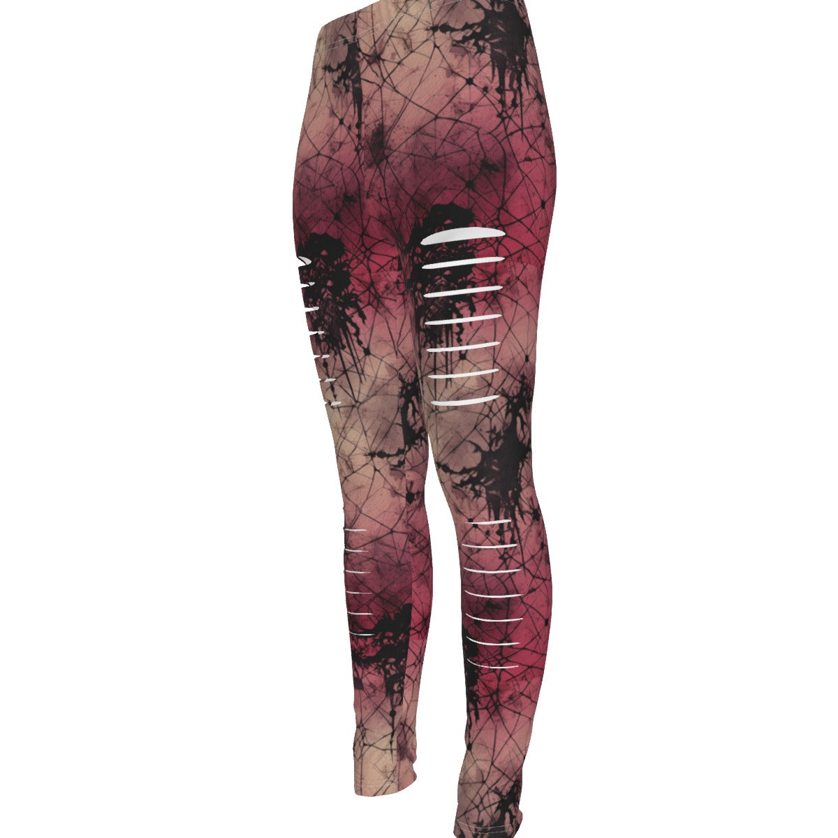 Gothic Pink Distress Ripped Leggings