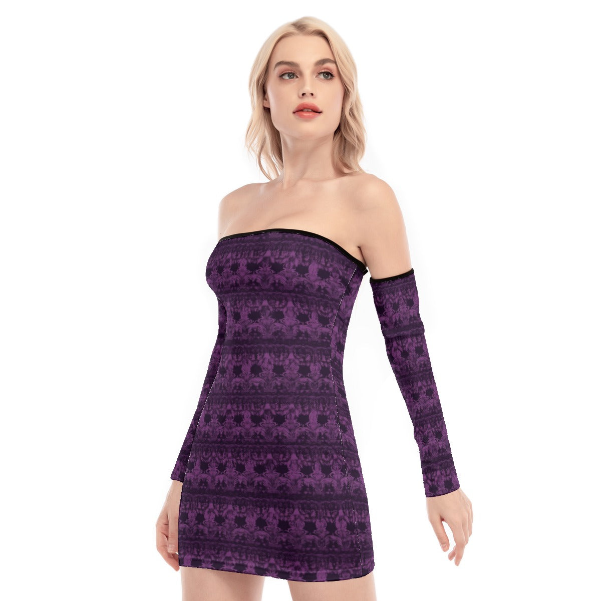 Gothic Purple Off-shoulder Back Lace-up Dress