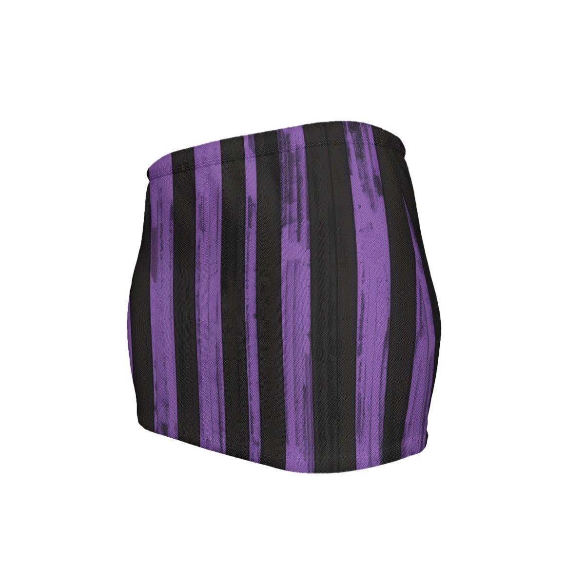 Purple Stripes Slinky Micro Mini Skirt