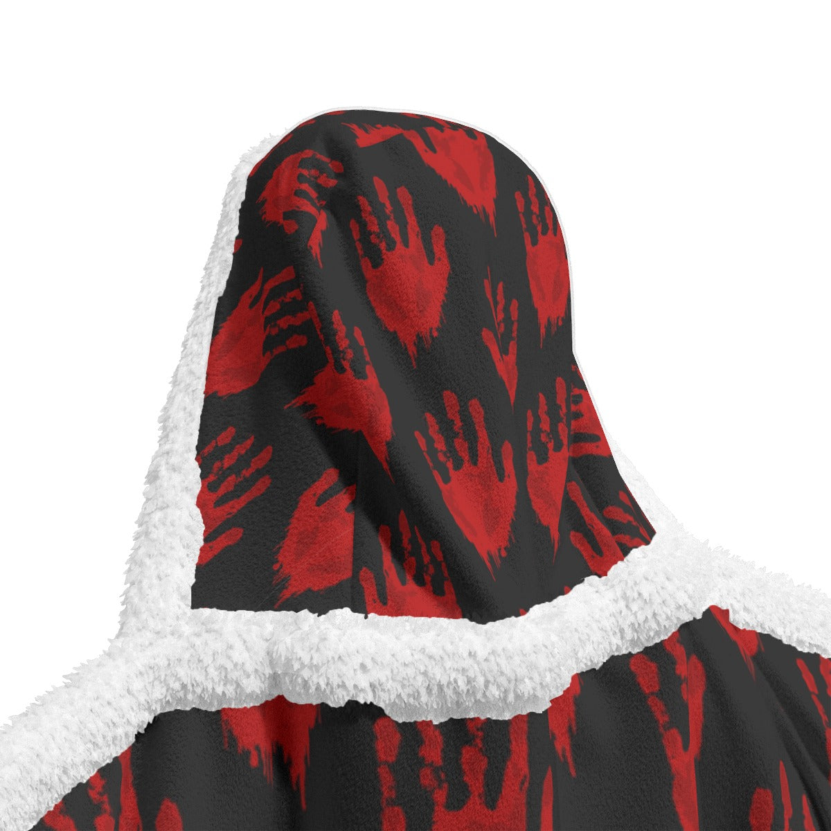 Bloody Hand Prints Wearable Hooded Blanket