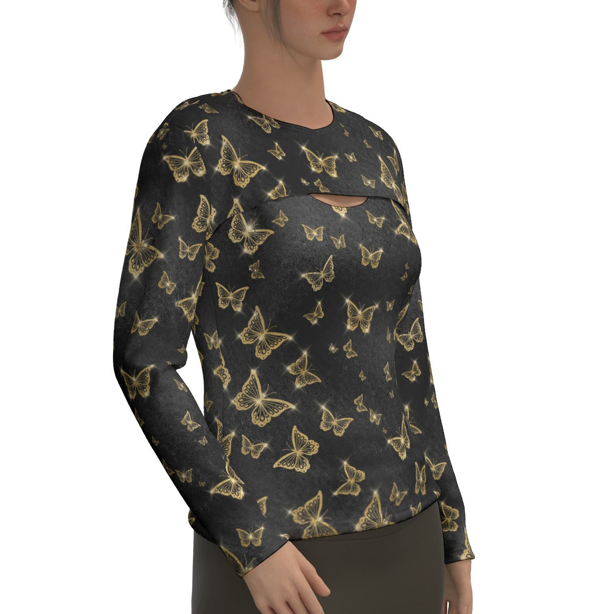 Golden Butterflies Two-piece Sport Sweatshirt