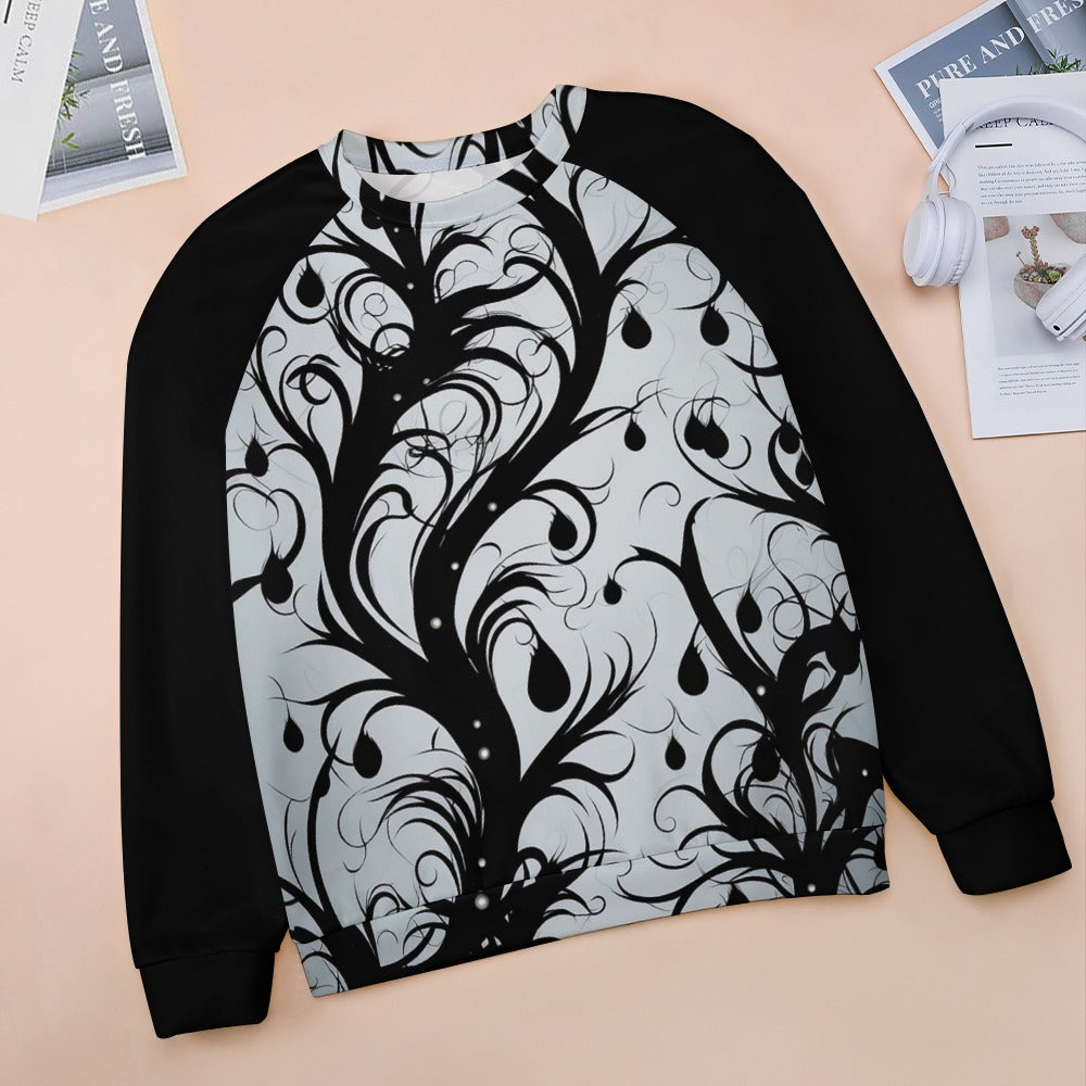 Vines Of Darkness Raglan Round Neck Sweater