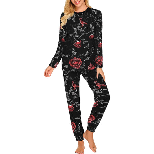 Gothic Rose And Vine Pajama Set