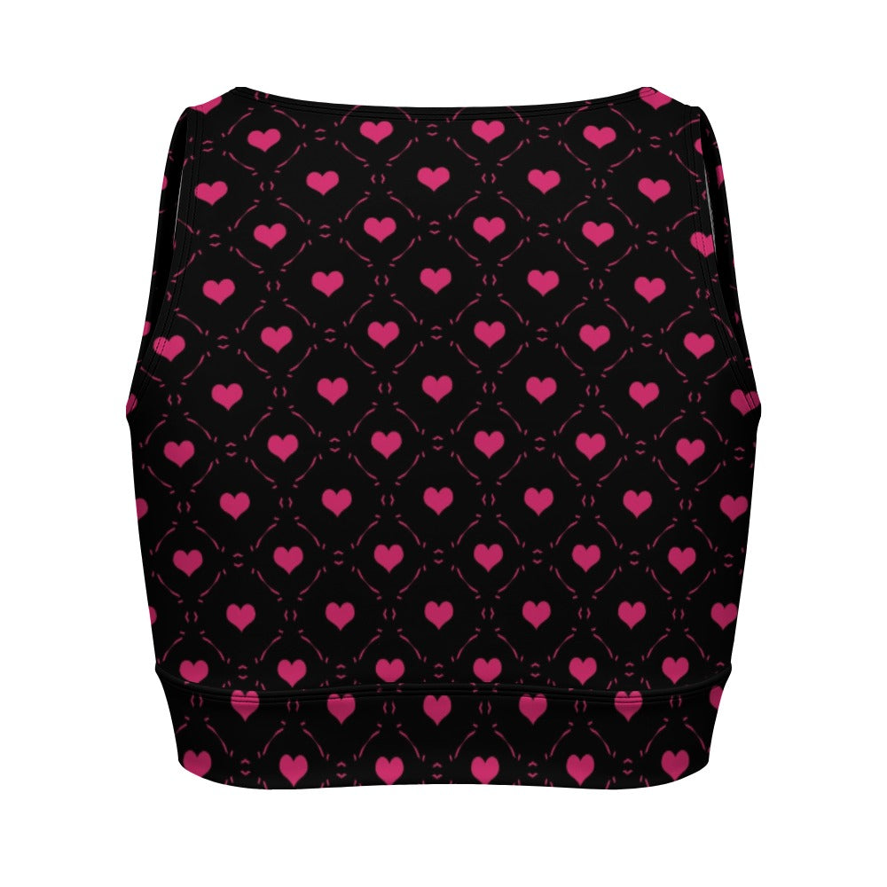 Pink Hearts Yoga Zipper Vest