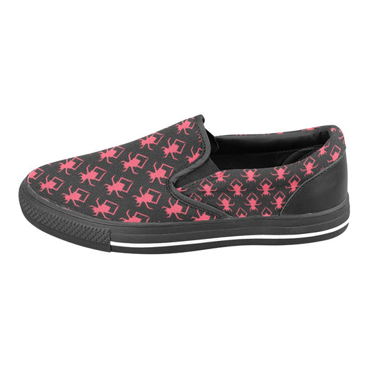 Pink Gothic Spiders Slip-on Canvas Women's Shoes