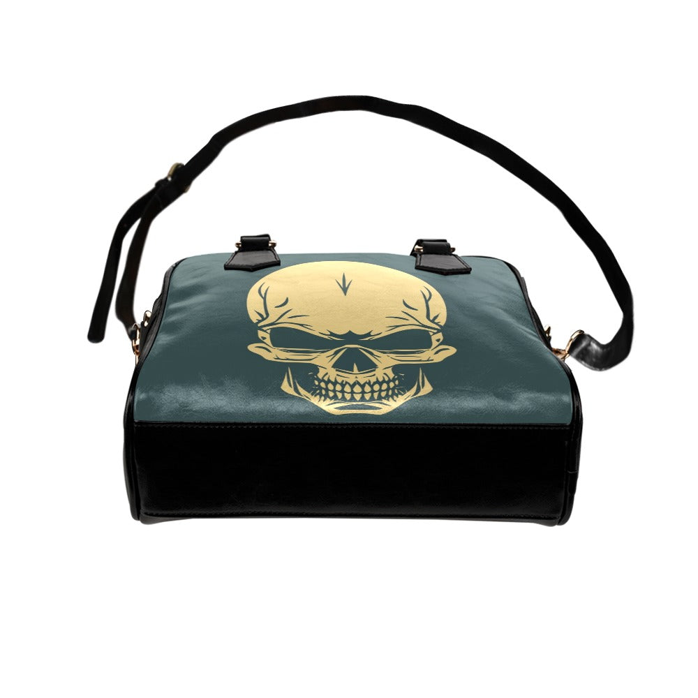 Faded Smiling Skull Shoulder Handbag