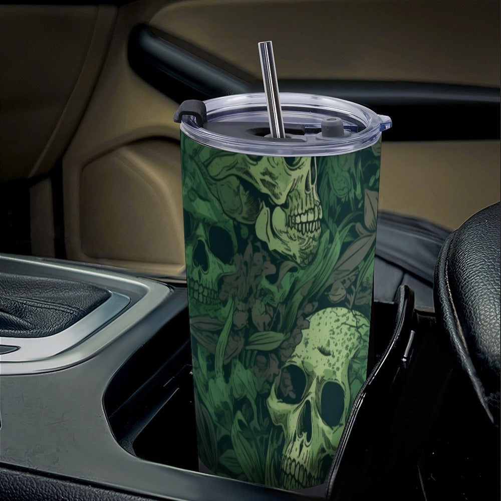 Green Skull 20 Oz Travel  Mug