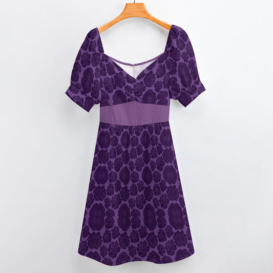 Gothic Purple Roses Sweetheart Dress