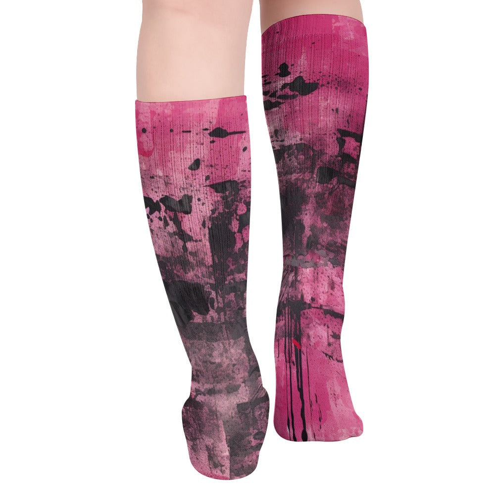 Pink And Black Breathable Stockings (5 Pack)