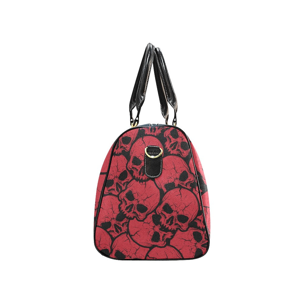 Red And Black Skull Large Travel Bag