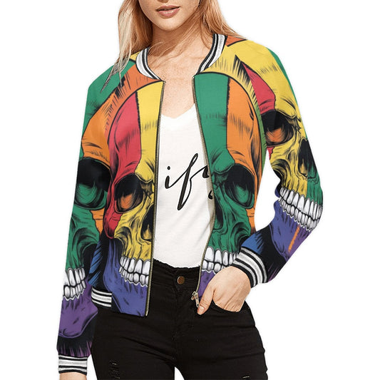 Rainbow Skull Horizontal Stripes Jacket