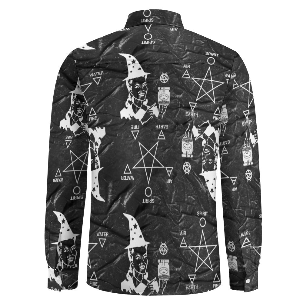Gothic Symbols Casual One Pocket Long Sleeve Shirt