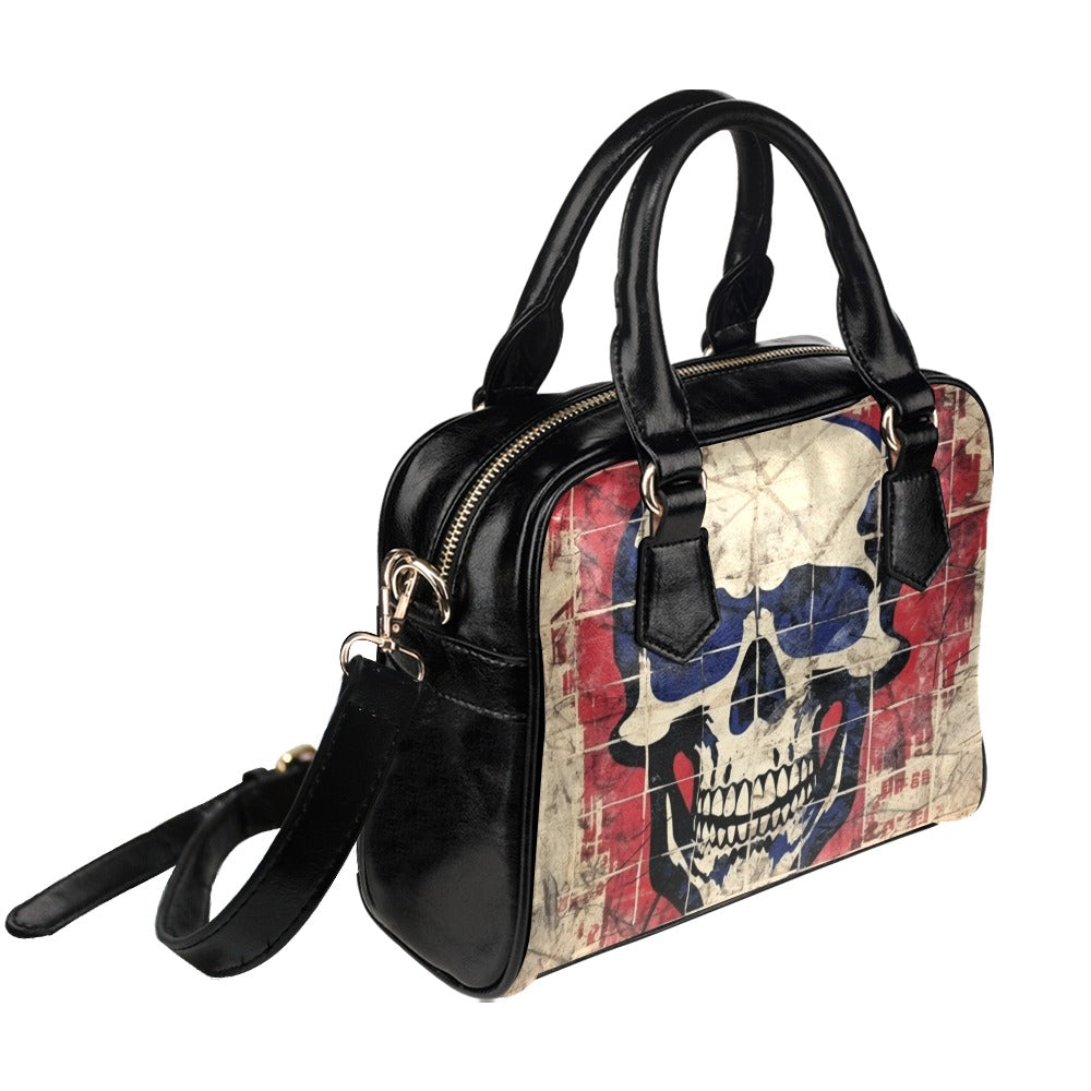 Smiling Skull Shoulder Handbag