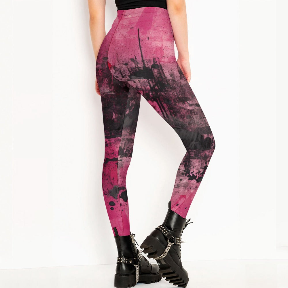 Pink And Black Leggings