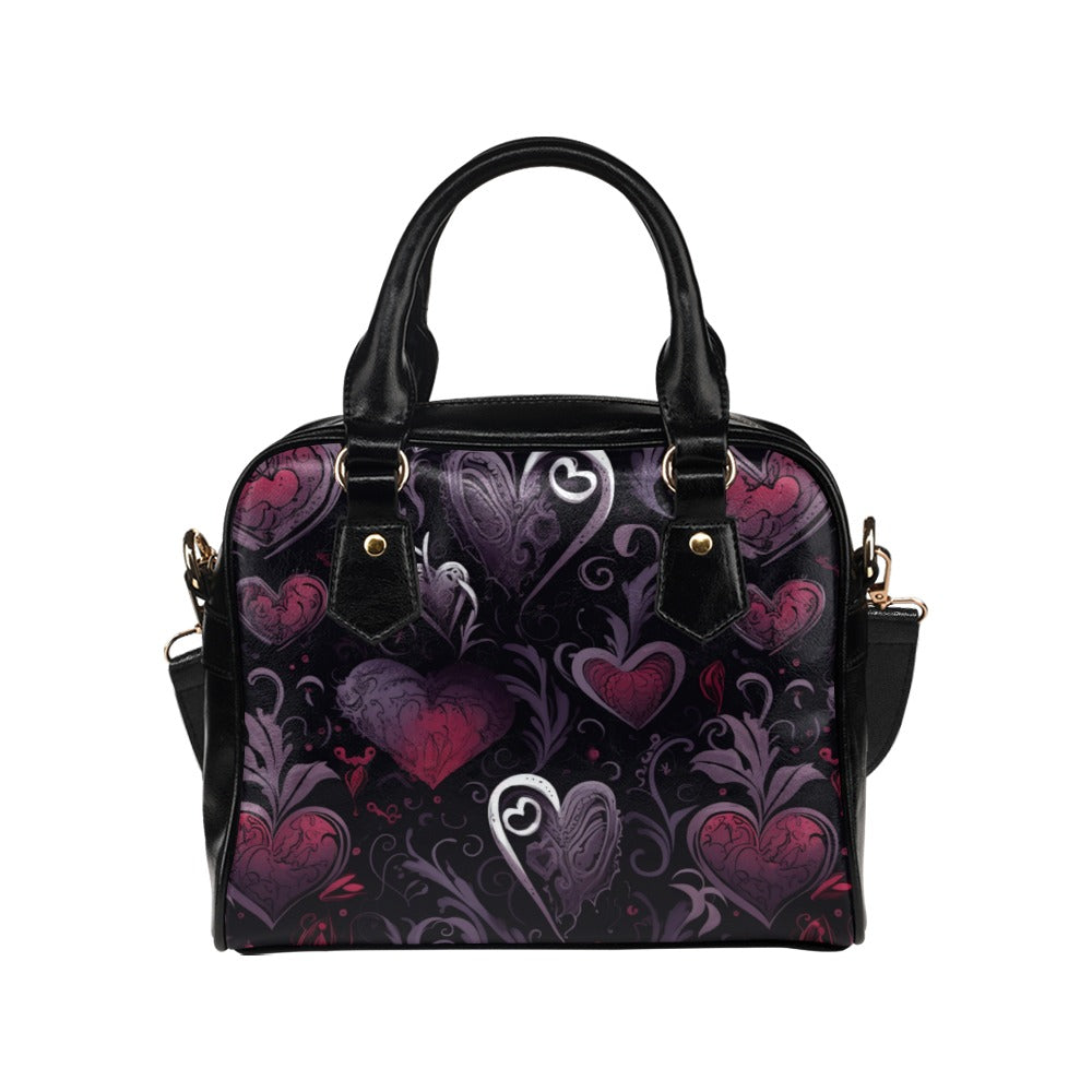 Gothic Hearts Shoulder Handbag