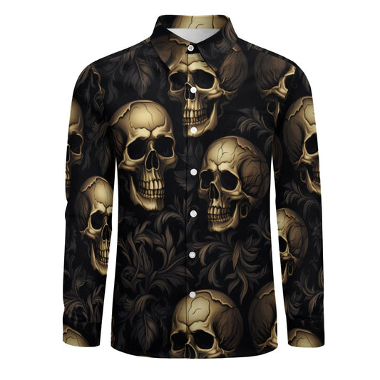 Light Skulls Casual One Pocket Long Sleeve Shirt