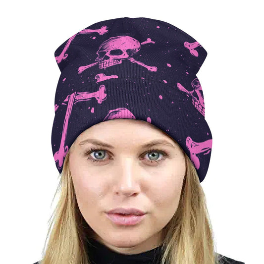 Pink Skulls Beanie