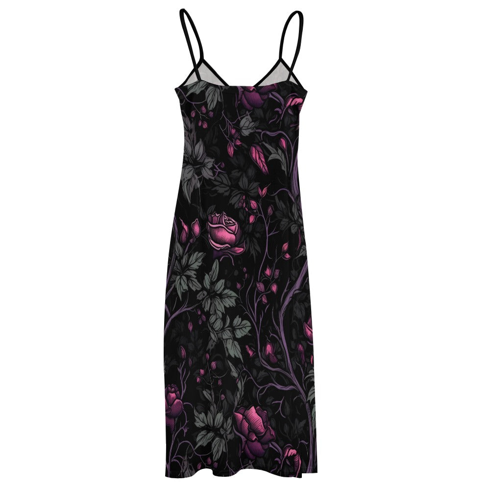 Rose And Vines Sling Ankle Long Dress