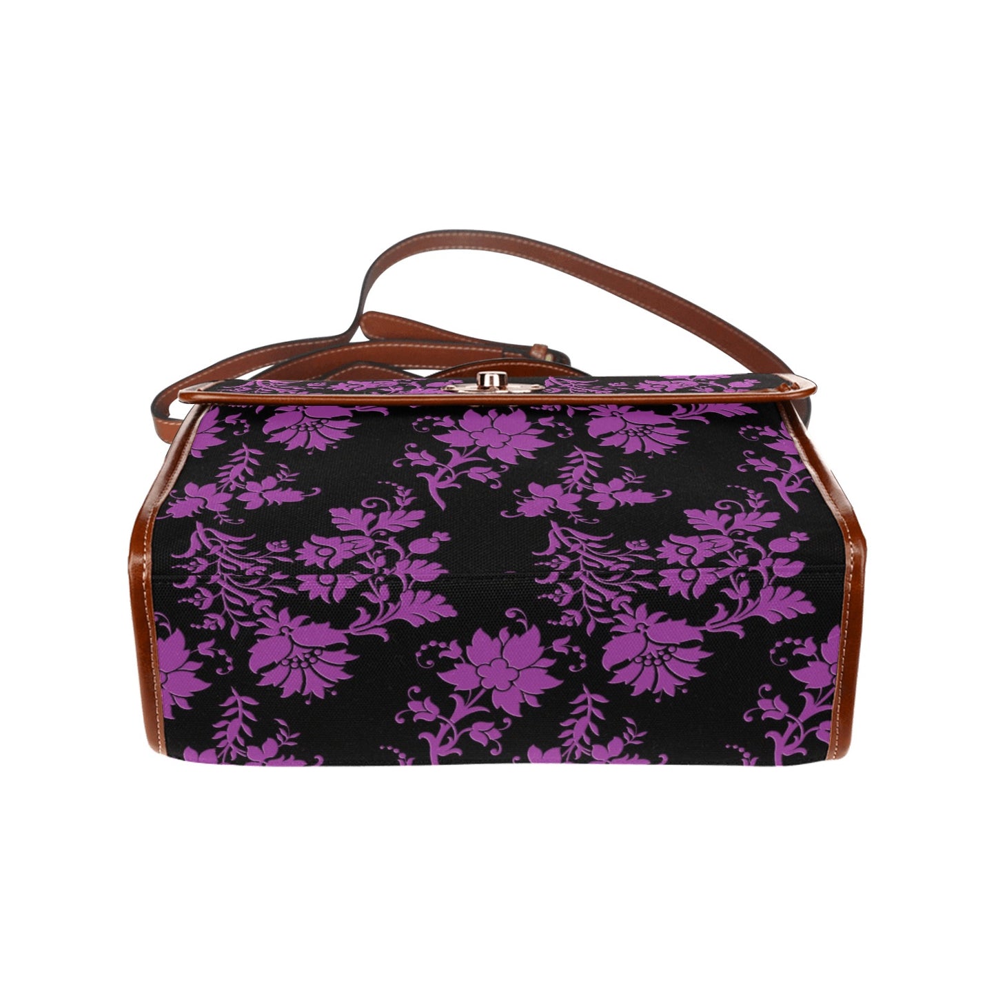 Purple Flowers Waterproof Canvas Bag