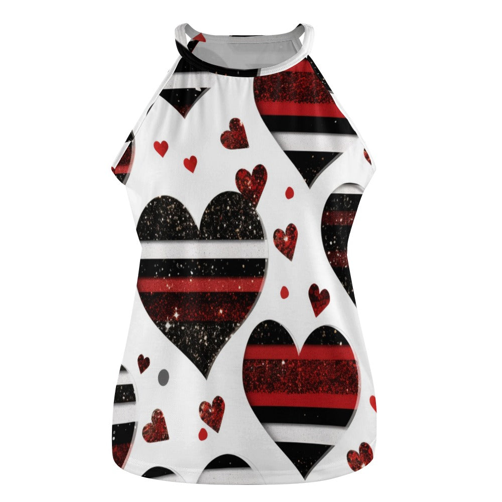 Striped Hearts Crew Neck Vest