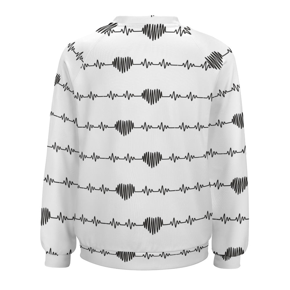 Heart Beat Hearts Raglan Round Neck Sweater