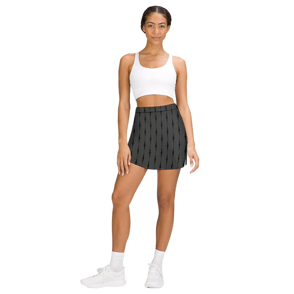 Gray And Black Skirt Shorts With Pockets