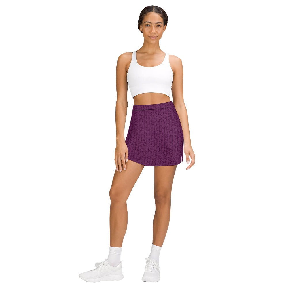 Gothic Plum Design Skirt Shorts With Pockets