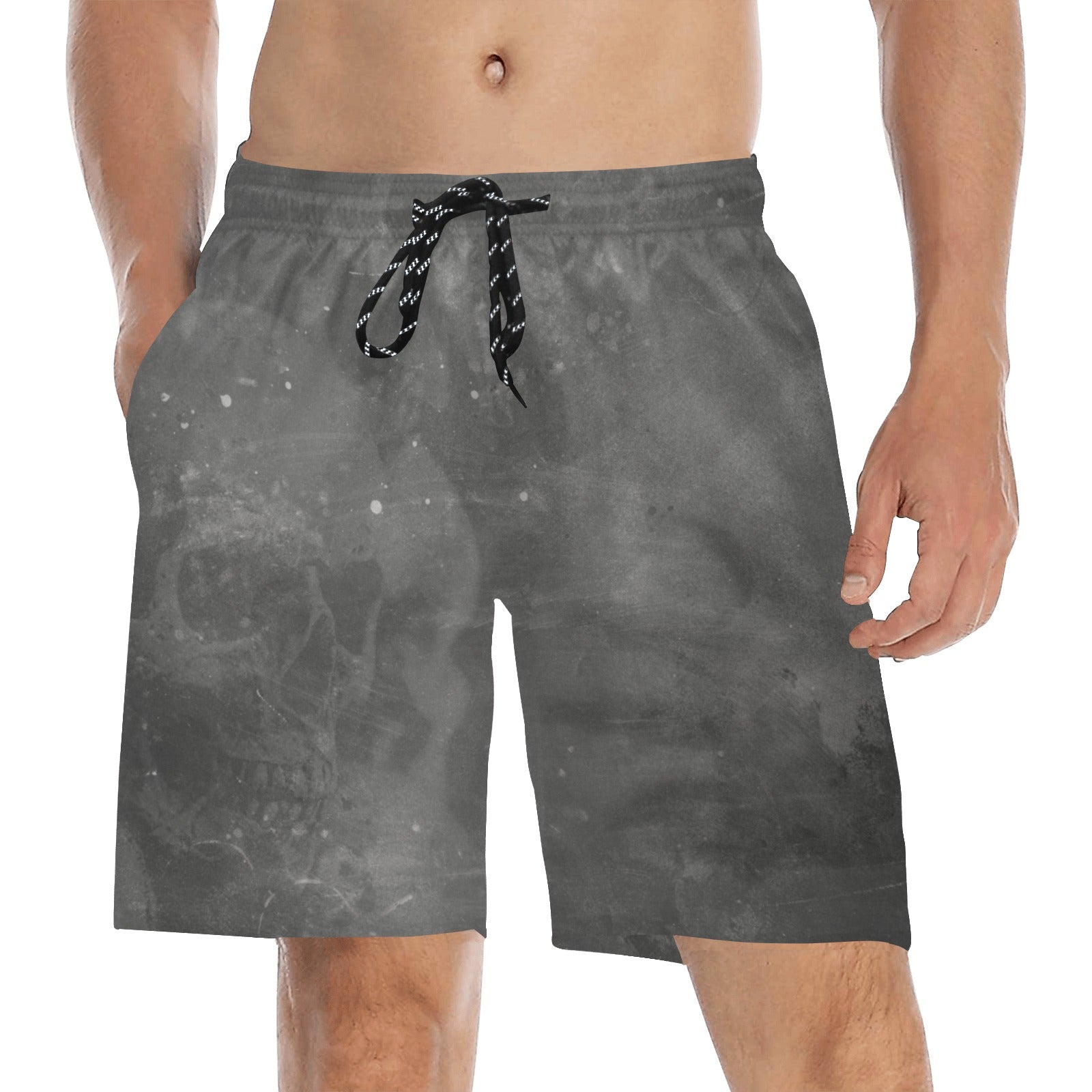 Faded Skull And Hands Beach Shorts