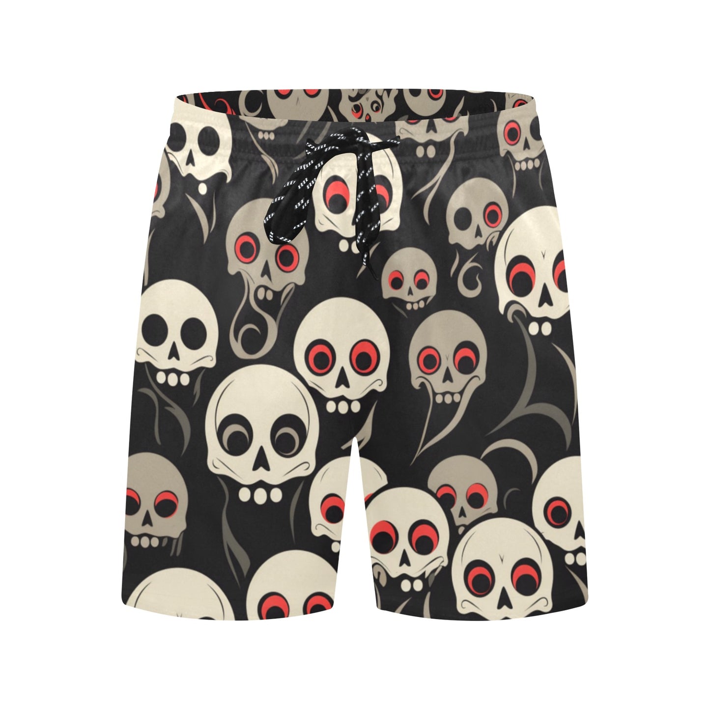 Crazy Eyed Skulls Beach Shorts
