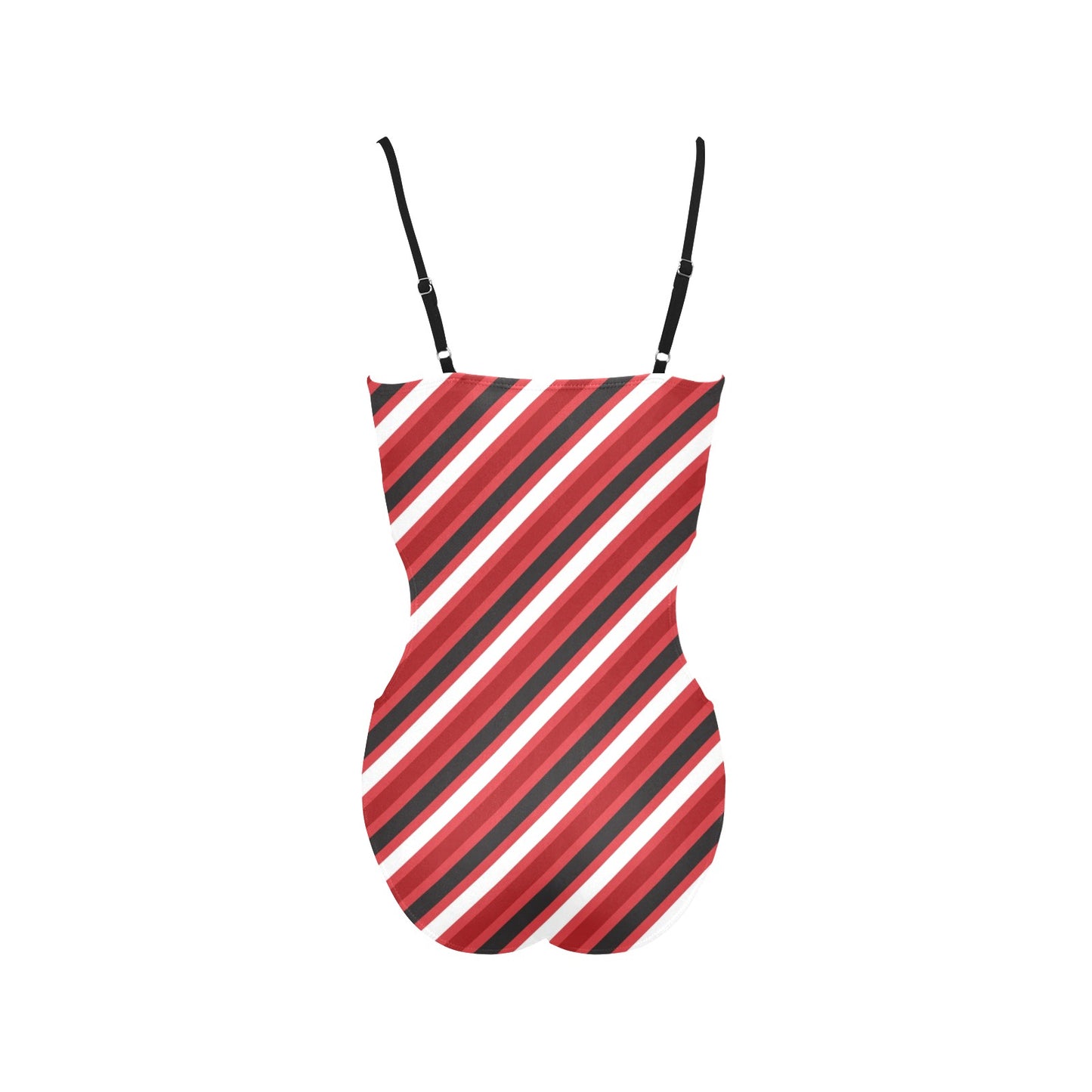 Vintage Stripes Spaghetti Strap Cut Out Sides Swimsuit