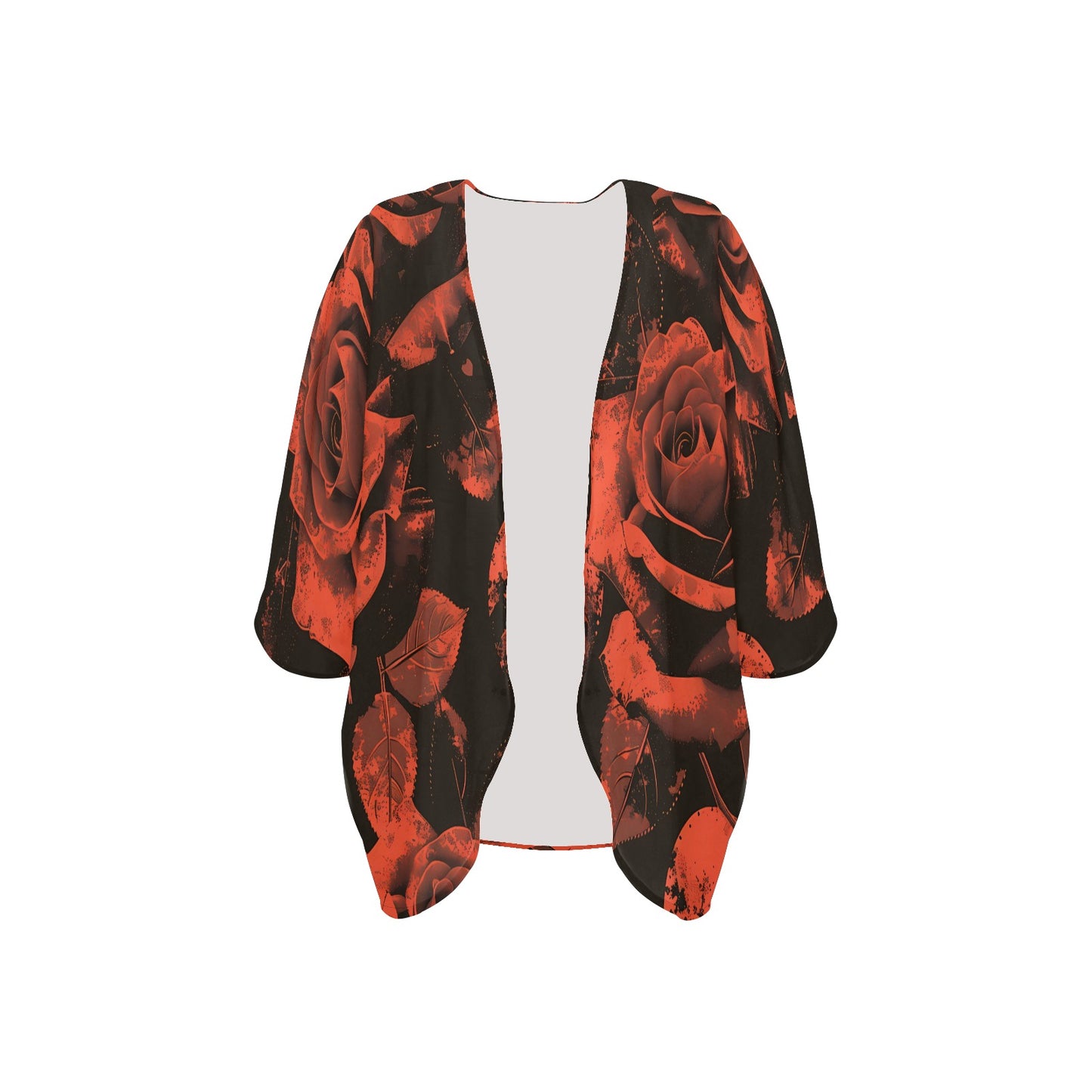 Fading Roses Kimono Chiffon Cover Up