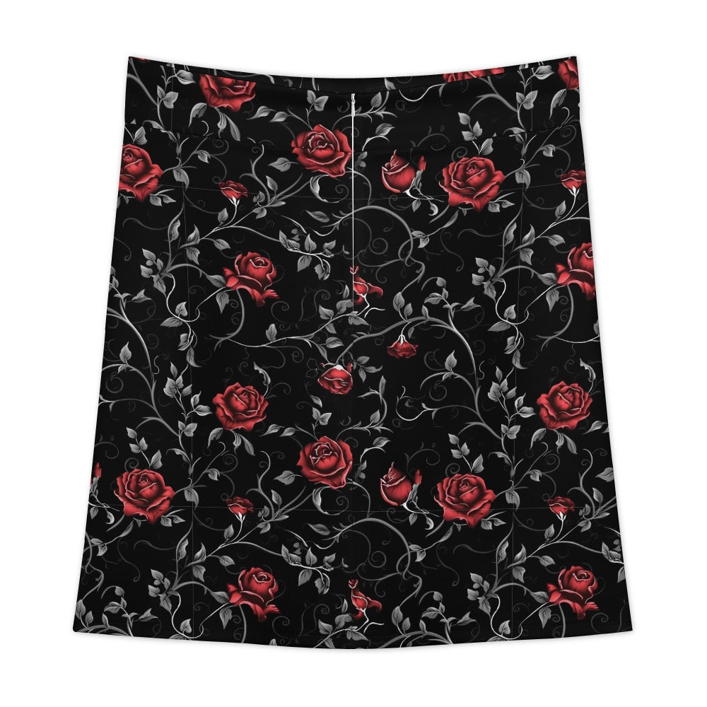Gothic Roses Zipper Skirt