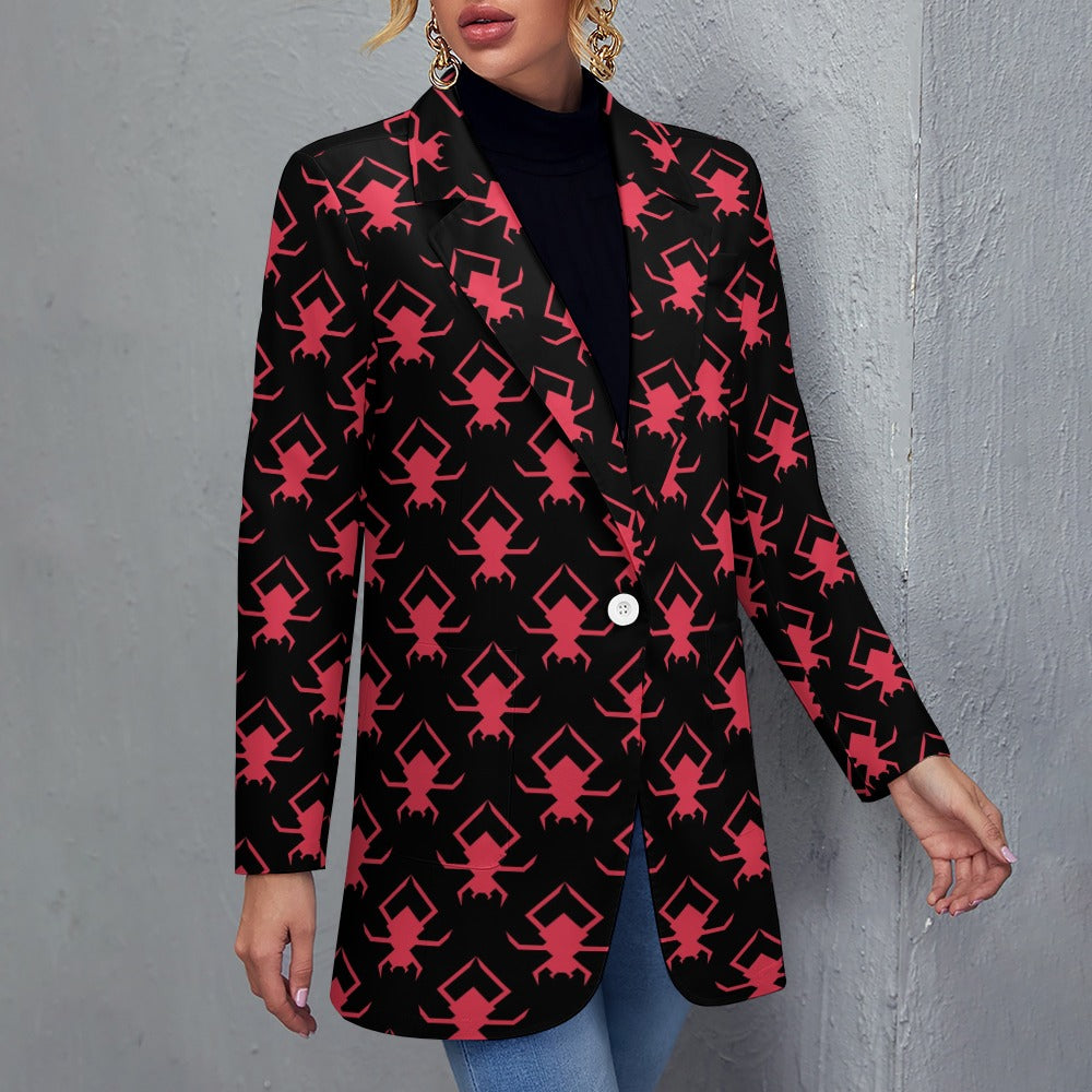 Pink Gothic Spider Casual Suit Jacket
