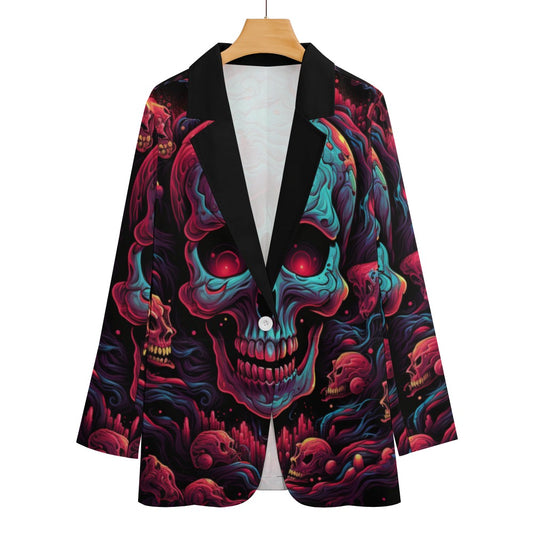 Colorful Skull Design Casual Suit Jacket