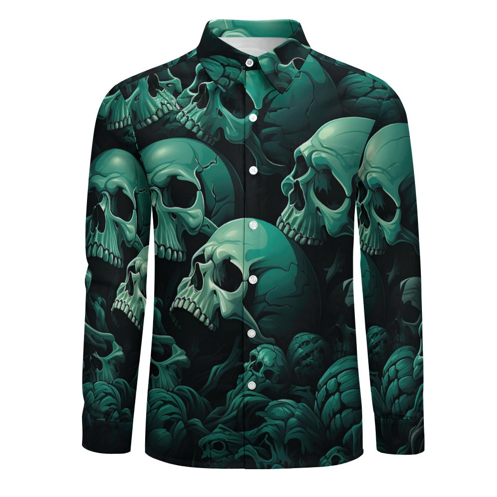 Sea Of Skulls Casual One Pocket Long Sleeve Shirt