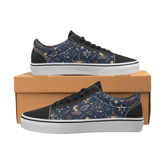 Mystical Symbols Lace-Up Canvas Shoes