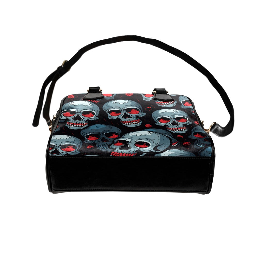 Red Eyed Skulls Shoulder Handbag