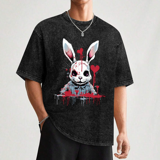 Crazy Bunny Wash Off Short Sleeved T-shirt