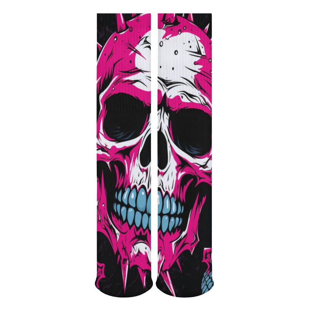 Punk Pink Skull Breathable Stockings (5 Pack)