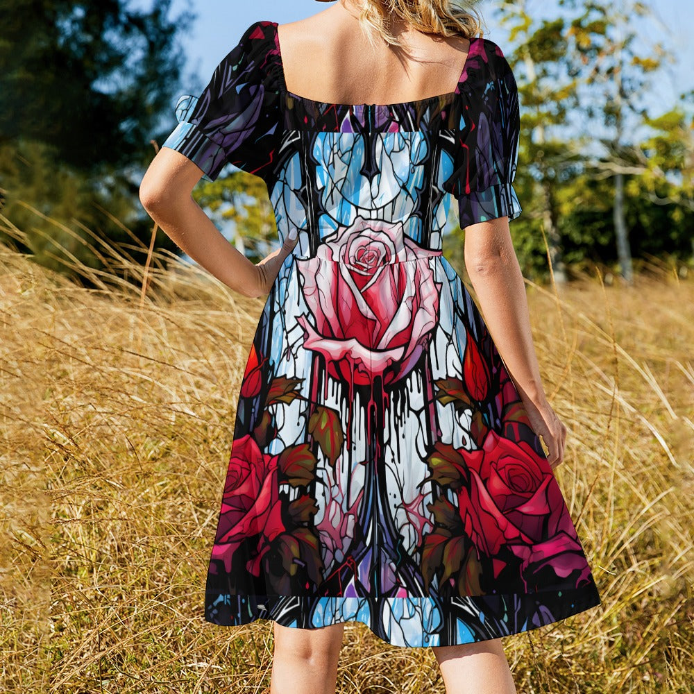Stain Glass Rose Sweetheart Dress