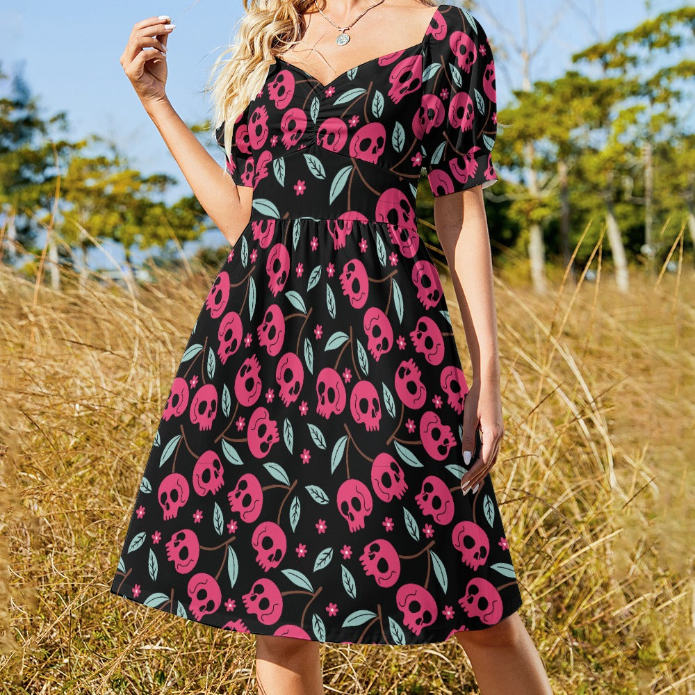 Cherry Skulls Sweetheart Dress