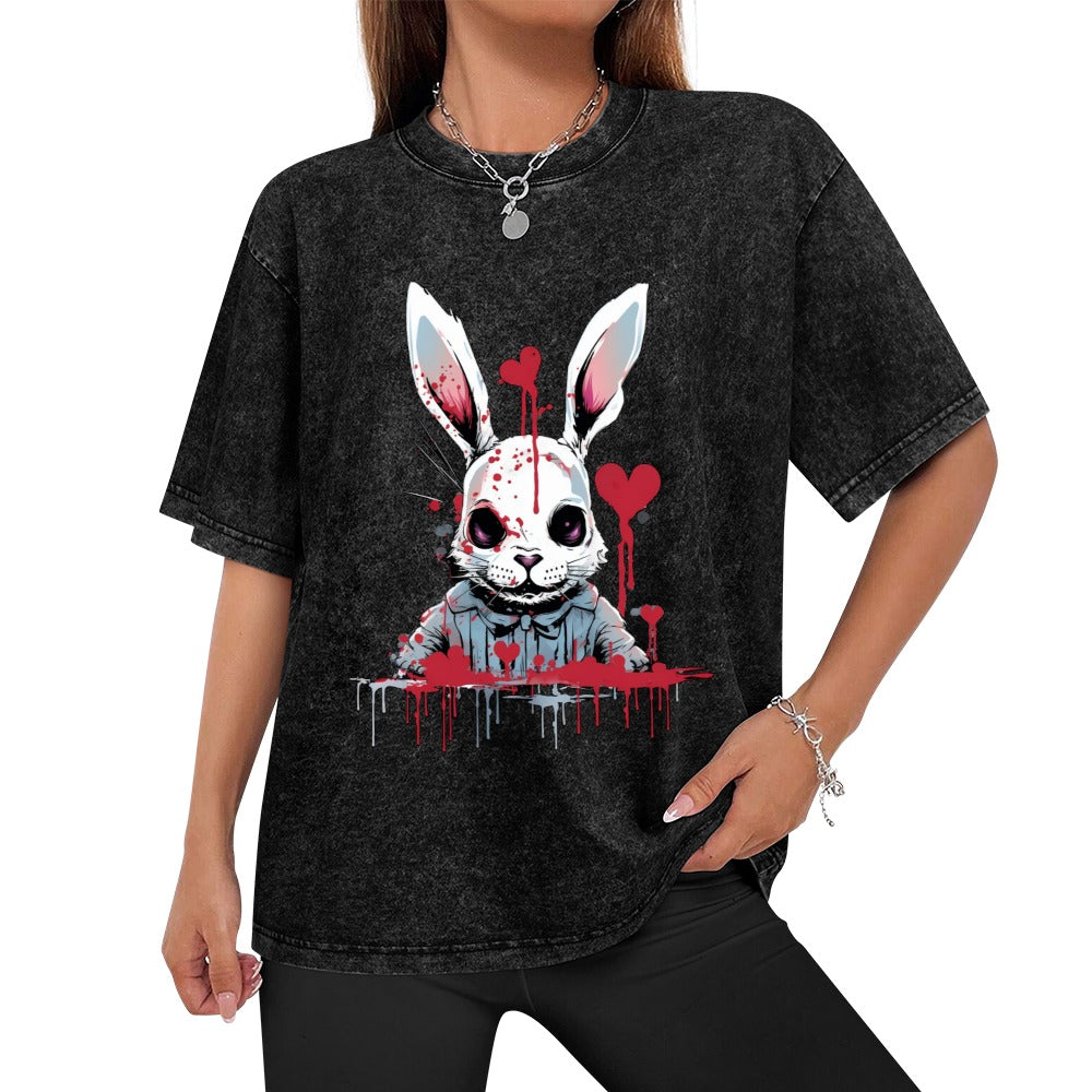 Crazy Bunny Wash Off Short Sleeved T-shirt