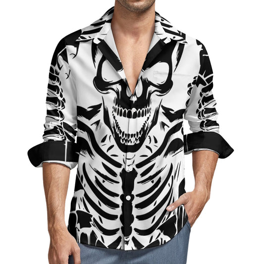 Skeleton Escape Casual One Pocket Long Sleeve Shirt