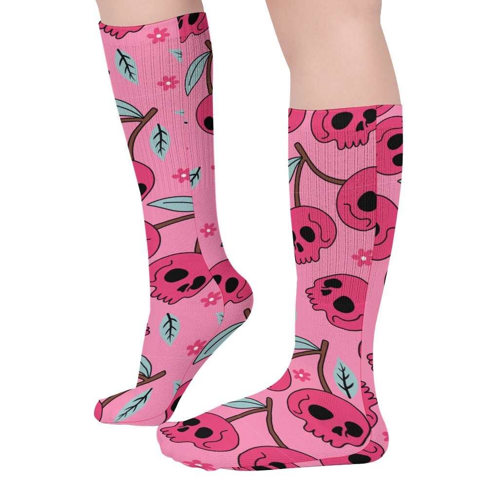 Cherry Skulls Breathable Stockings (5 Pack)