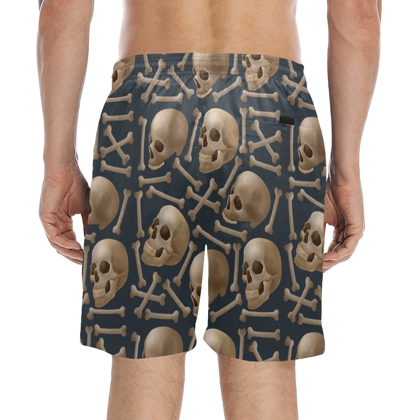 Skull And Bones Pattern Beach Shorts