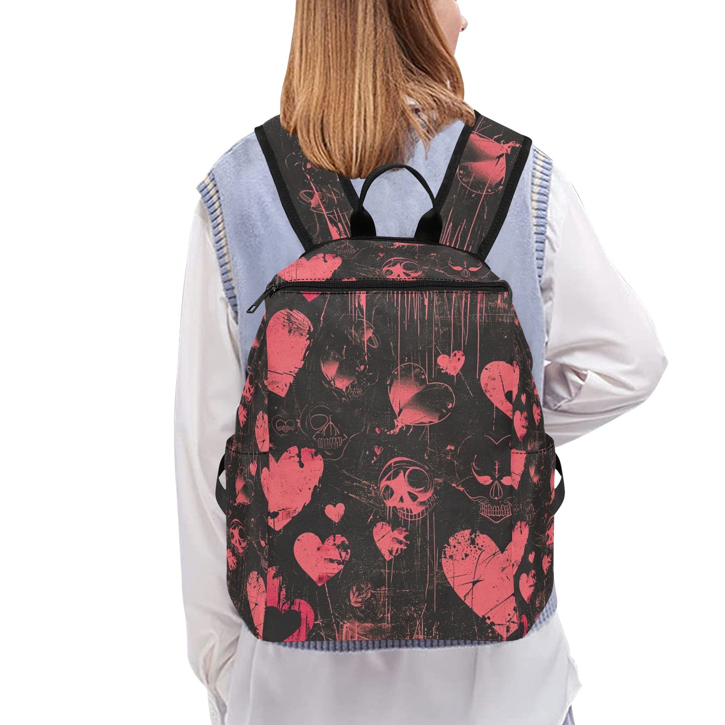 Faded Pink Hearts Lightweight Casual Backpack