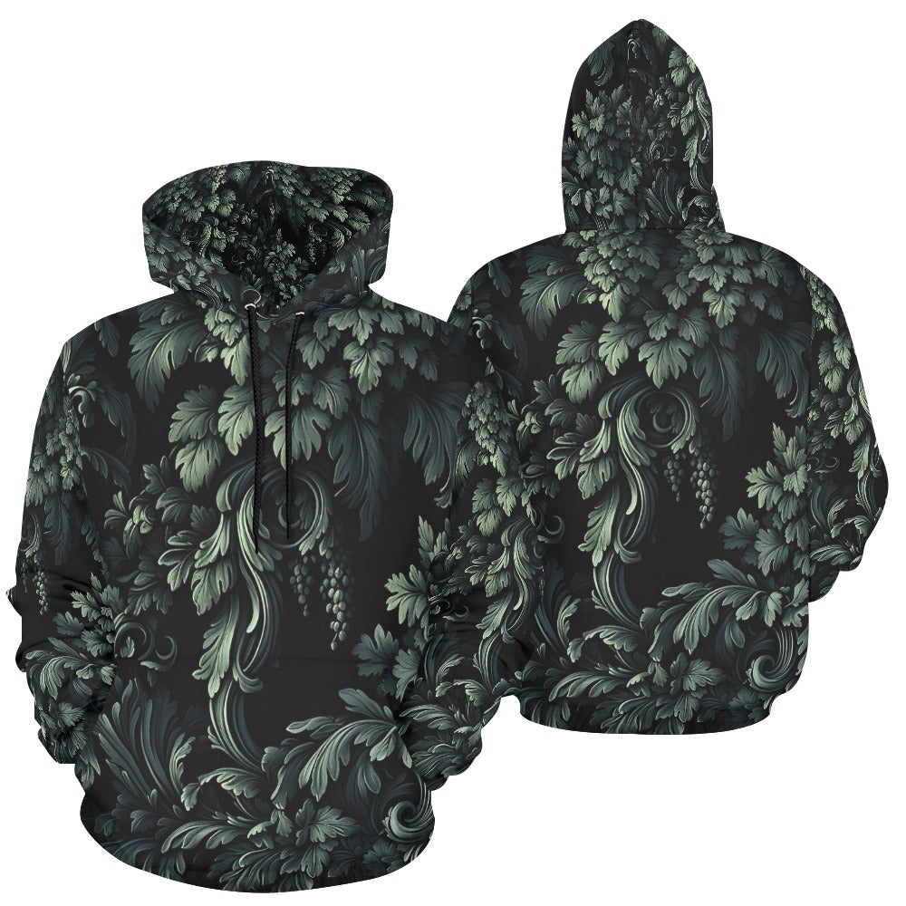 Dark Green Leaves Hoodie